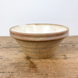 French antique glazed terracotta tian beige mixing bowl