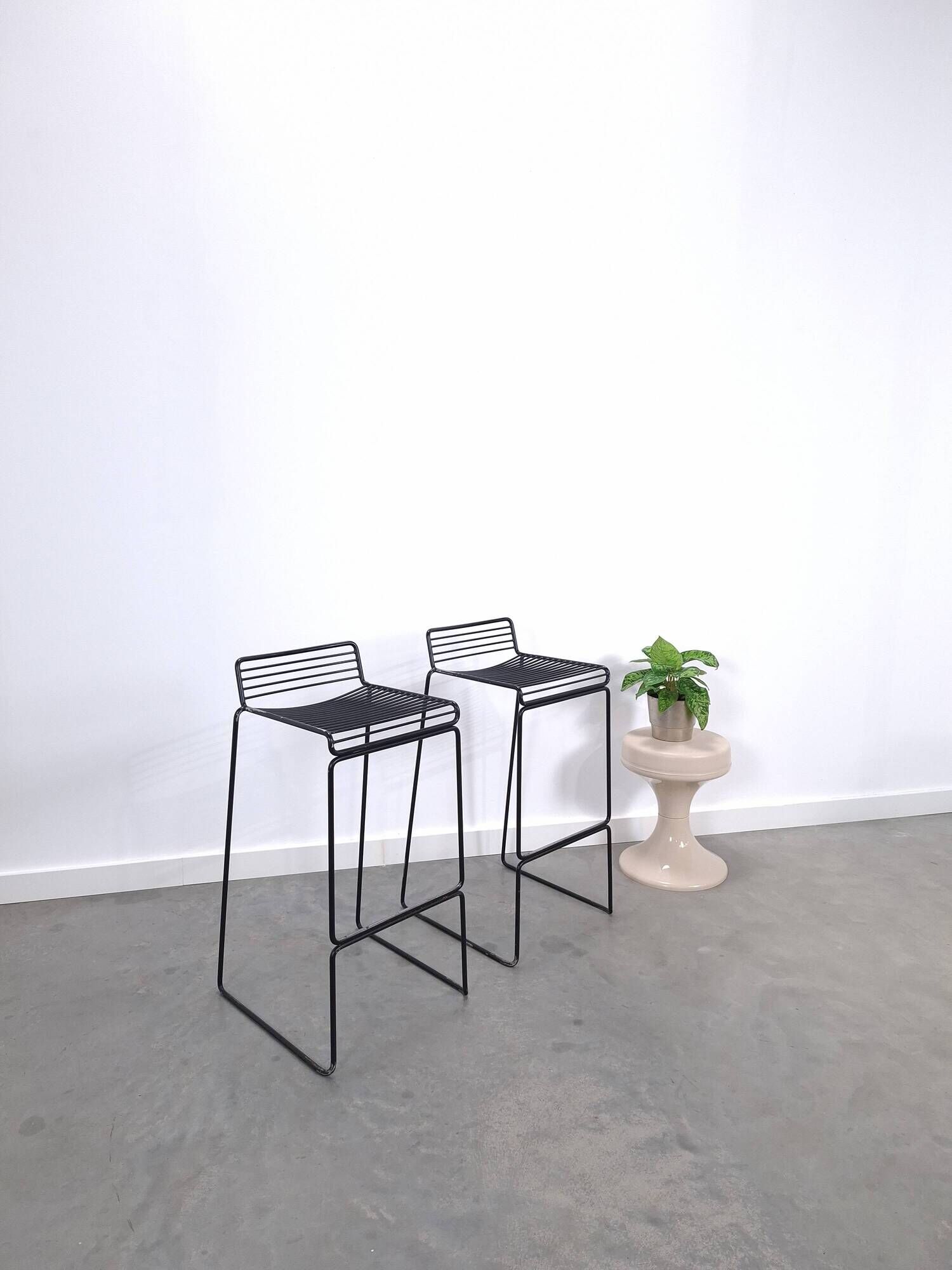 Set of 2 Black HAY Bar Stools, Hee Welling