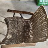 White wicker armchair