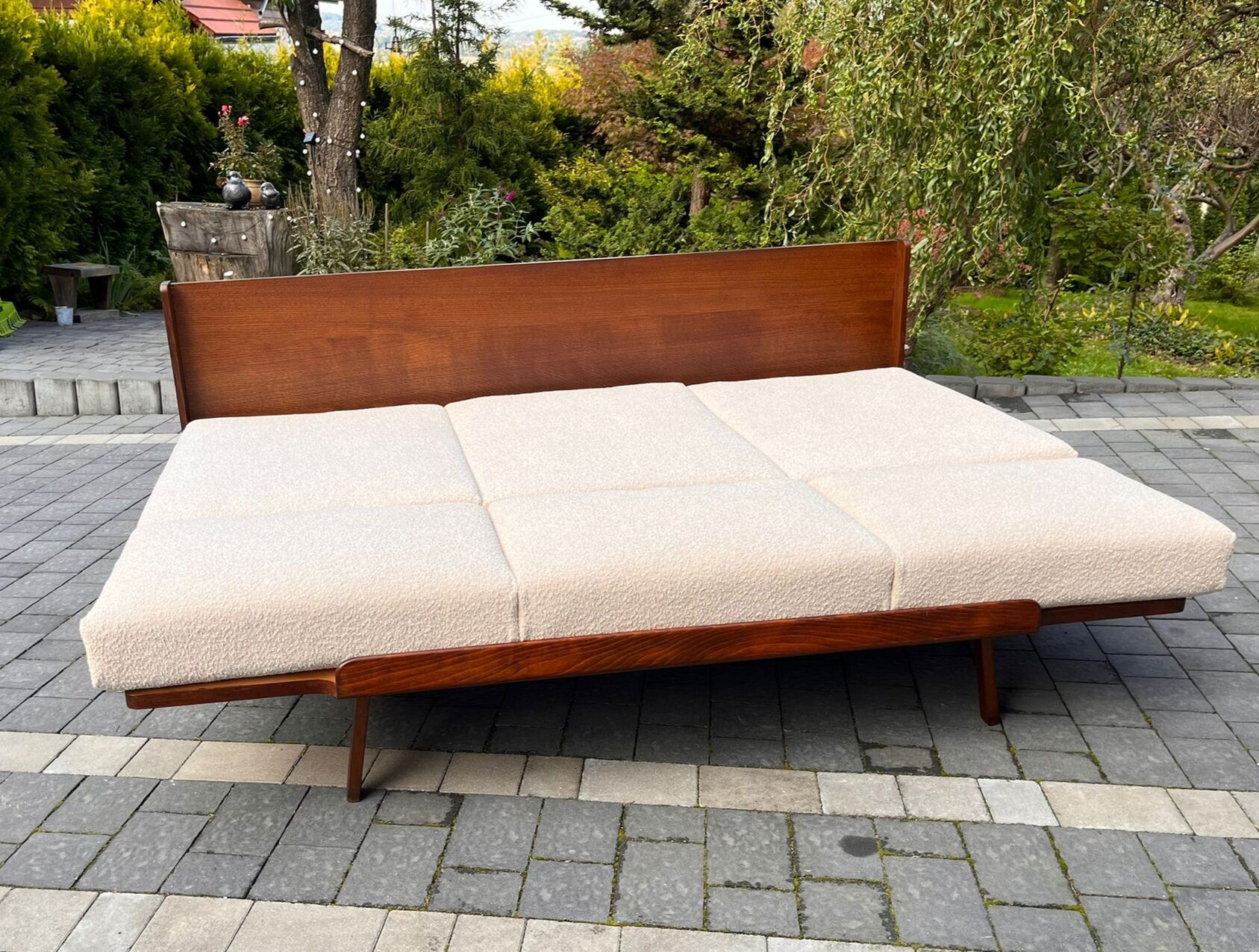 JITONA Sofa Renovated Buckle Fabric, Vintage Czech 1960s