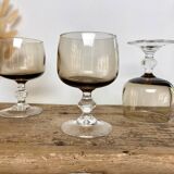 6 large smoked glasses