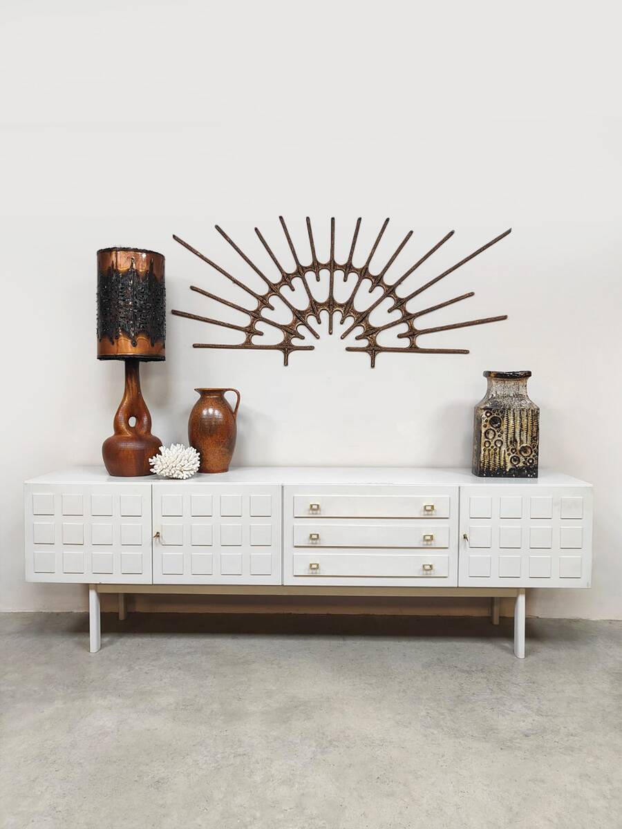 Vintage wooden credenza sideboard 'Cubism'