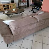 Newport 3-seater taupe microfibre sofa