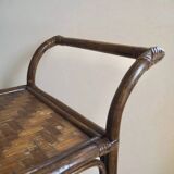 Rattan serving trolley