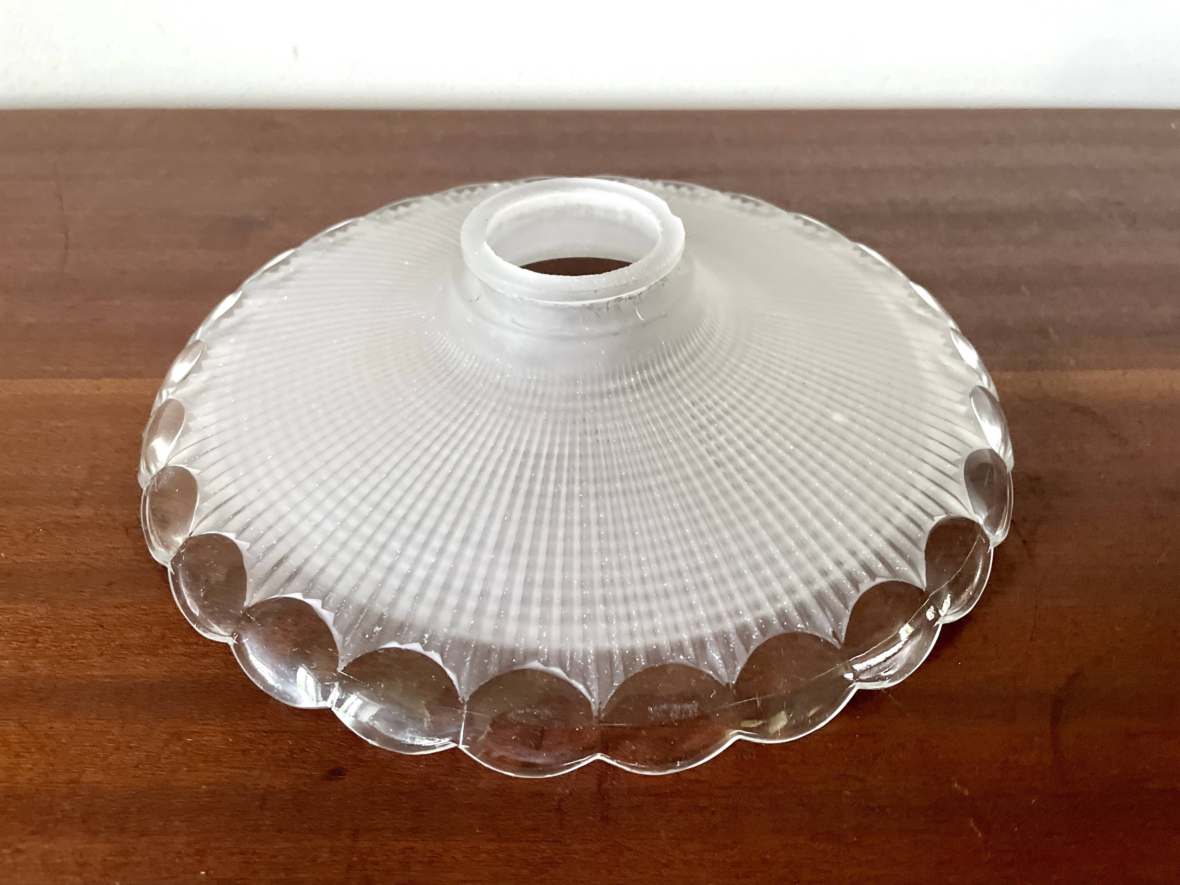 Pendant light with clear and frosted glass bowl