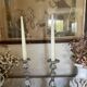 Pair of rococo silver-plated candlesticks