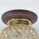 Mid-century wood & glass flush mount, 1960's