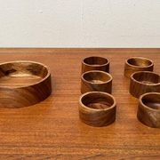 Ensemble de 7 bols vintage en teck scandinave