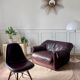 Brown leather armchair from the 1970s.