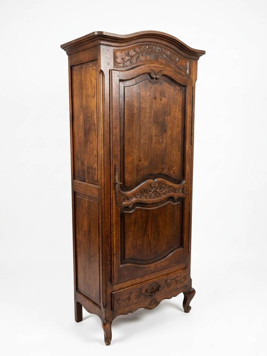 Louis XV style bonnetière in solid oak
