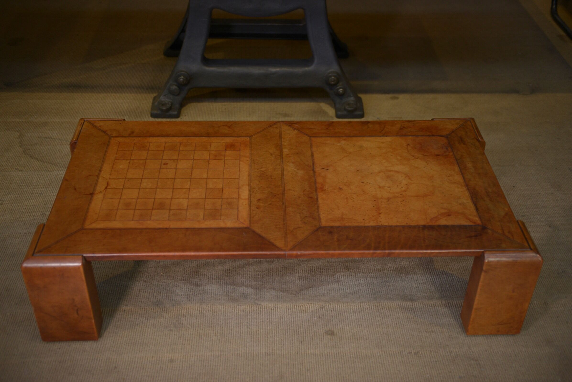 Leather coffee table 1970 " checkers "