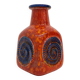 Scheurich West Germany Bay ceramic vase orange with blue fossils, 1970s