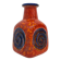 Scheurich West Germany Bay ceramic vase orange with blue fossils, 1970s