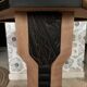 Esmée Art Deco side table, wood, black and grey