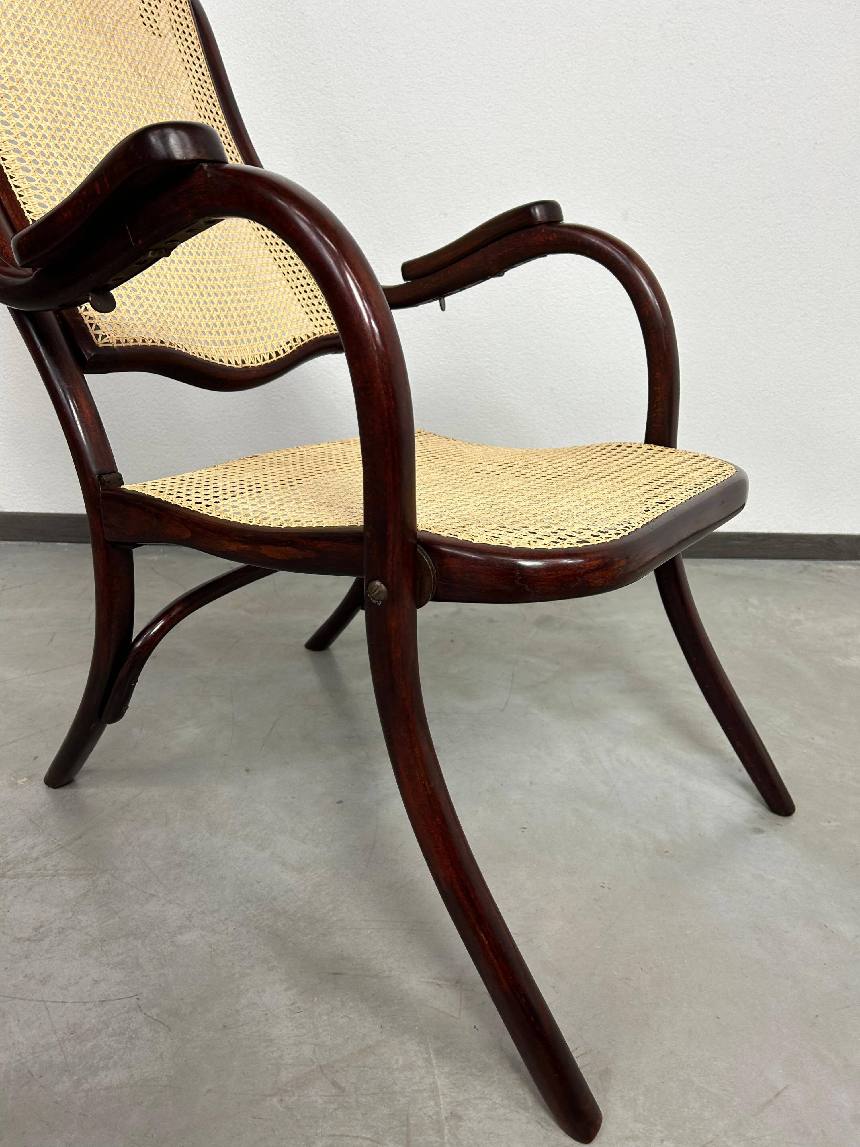 Chaise longue pliante très rare n°1 par Thonet