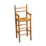 Mulched high chair, turned wood