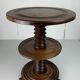 Brutalist Wood Turned Screw Press Side Table in the style of Dudouyt