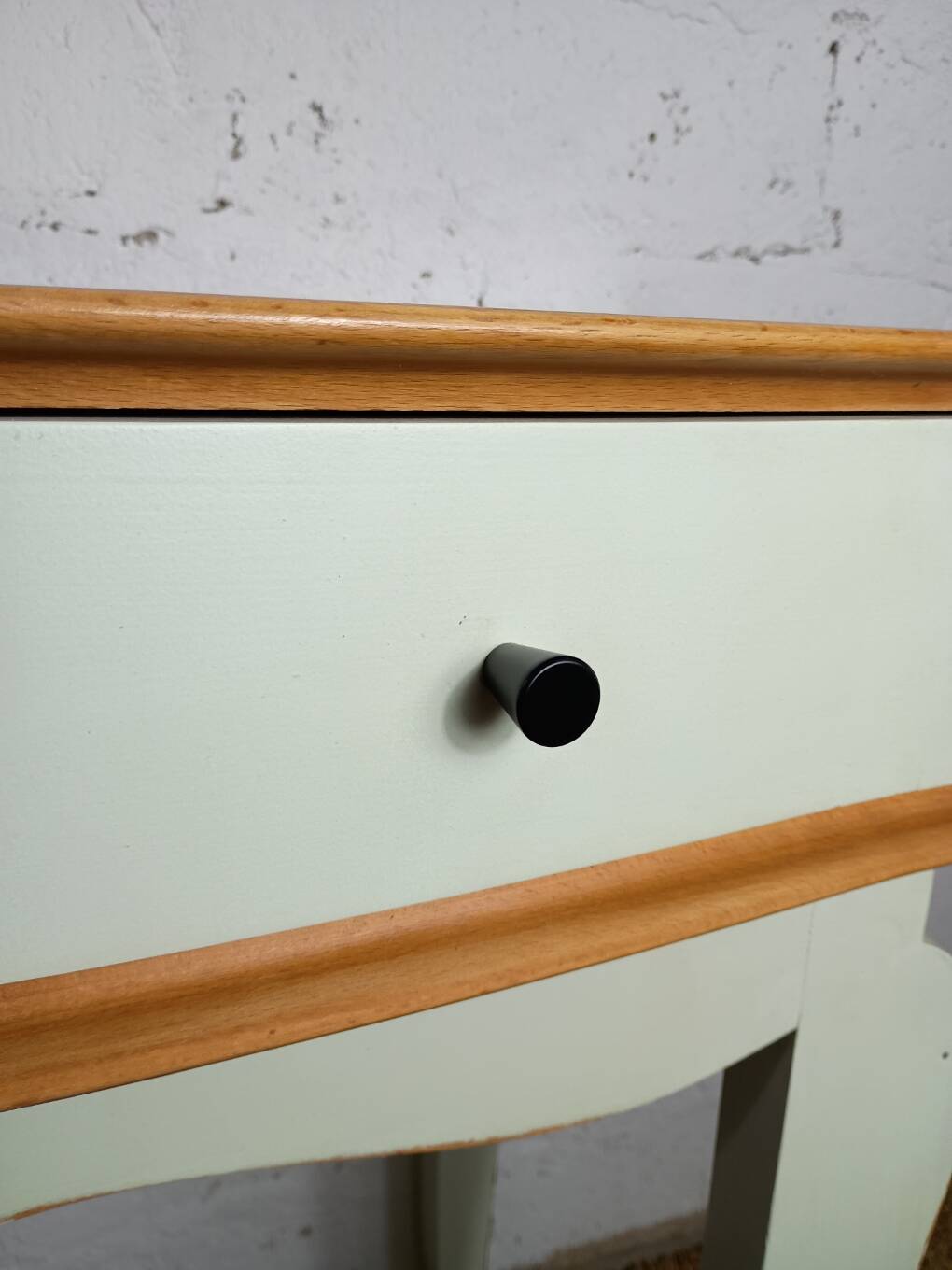 vintage relooked solid birch console