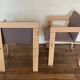 Set of 6 Fratelli Reguitti natural wood armchairs