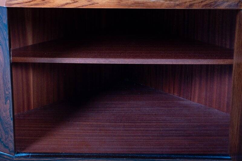 Meuble de Bar d'Angle Mid-Century en Palissandre, Danemark, 1960s