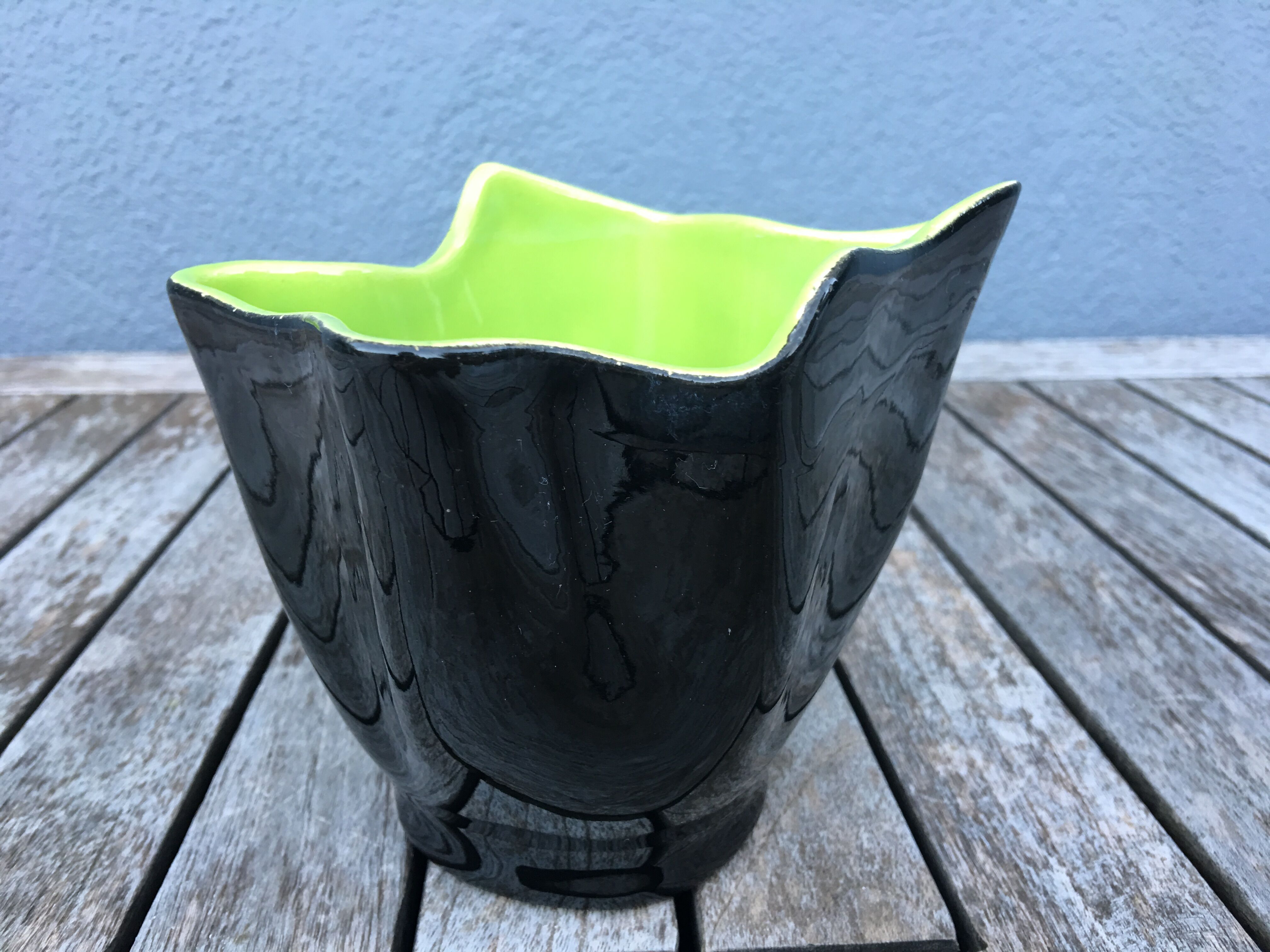 Two-tone folded ceramic vase, 1950/60