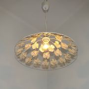 Vintage French Cream and Gold Metal Ceiling Light with Autumn Leaves 5520
