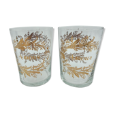 2 glasses napoleon iii love and happiness enhanced gold late xix eme