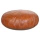 Pouf en cuir de couleur cognac 1960