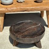 table basse en teck blond quadripode