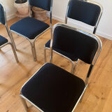 Set of 4 chrome steel chairs