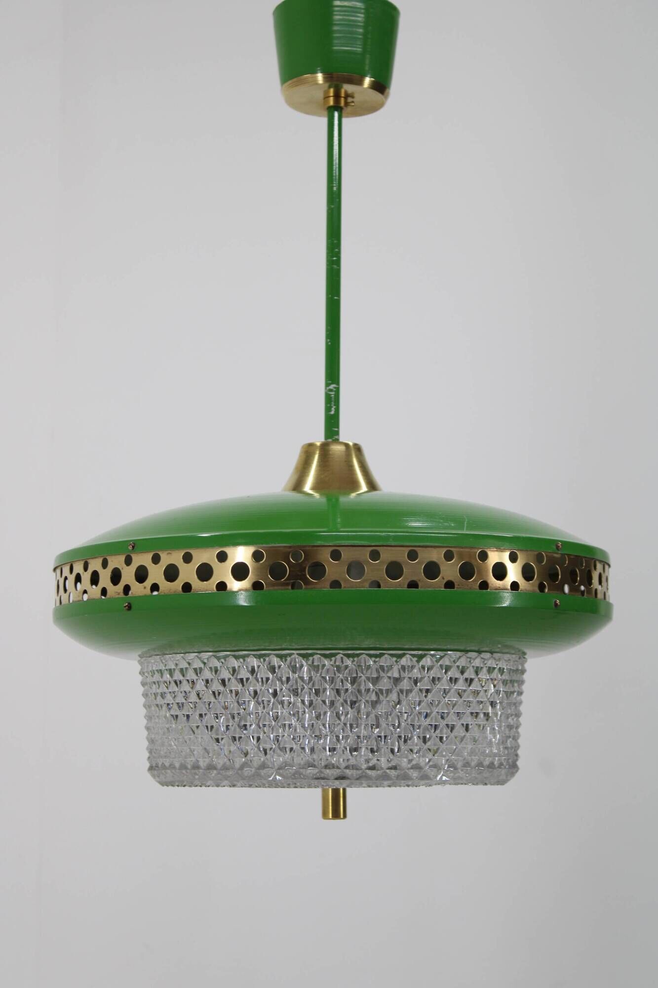 1970s Green Space Age Metal Pendant by LUDIB Bratislava, Czechoslovakia