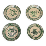 4 Vietri plates decorated by Fabbrica Ceramica Avallone, 1930s