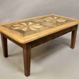 Table Basse à Dessus Parquet Ancien 110 cm