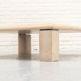 Italian Travertine & Chrome Coffee Table