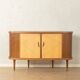 Elegant bar cabinet from the 1950s with rotating compartment and mirrored back