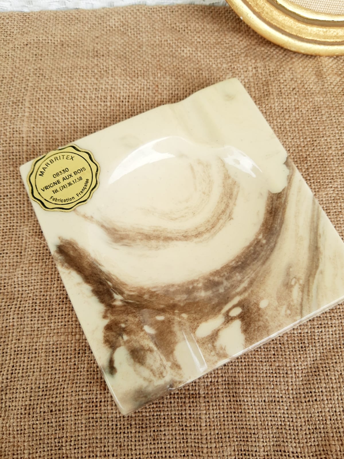 Old vintage Marbritex France marble ashtray