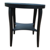 Round Art Deco side table in brown wood, 1930s, circular top.