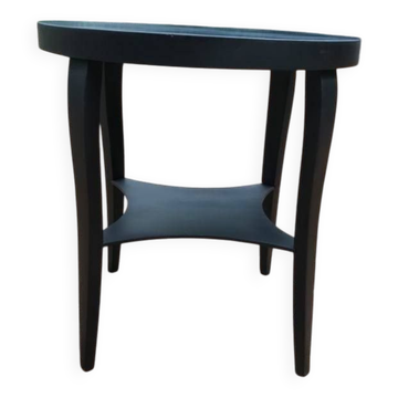 Table d'appoint Art Déco ronde en bois brun, années 1930, plateau circulaire.