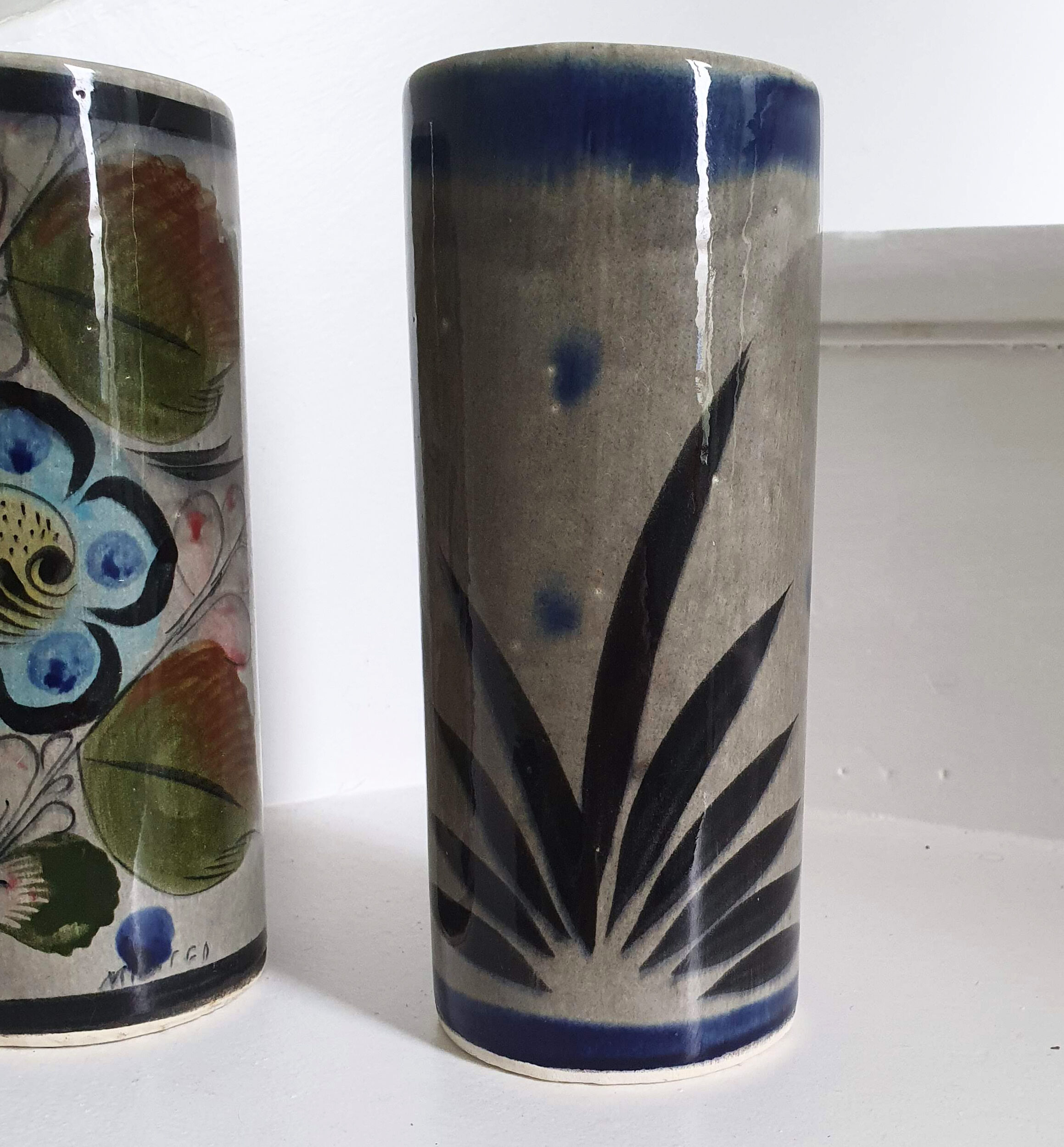 6 ceramic cup vases by Mexico