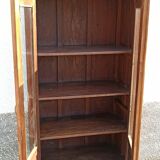 Teak glass cabinet two doors and a drawer