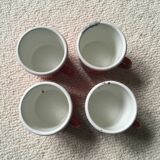 Set of 4 mugs, enamelled steel