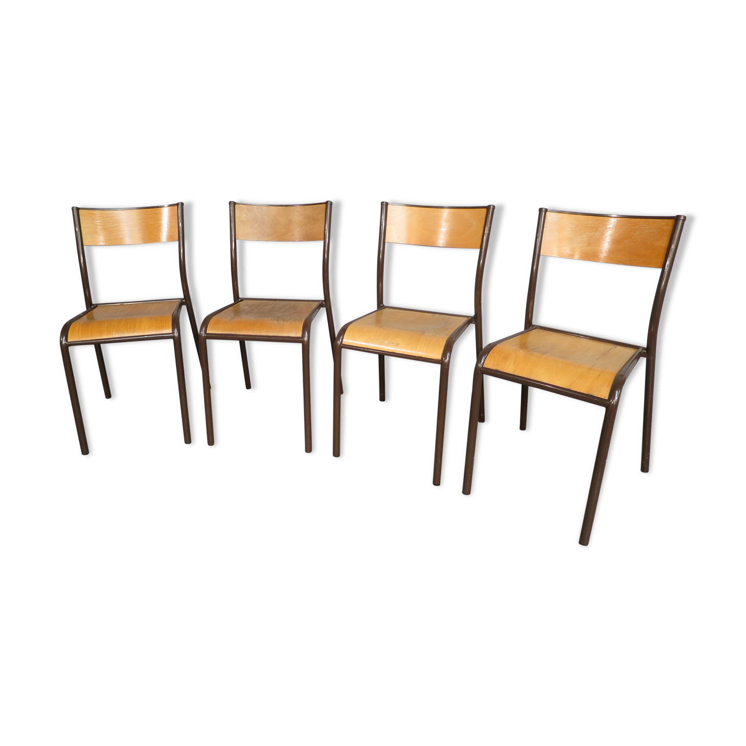 4 vintage Mullca school chairs