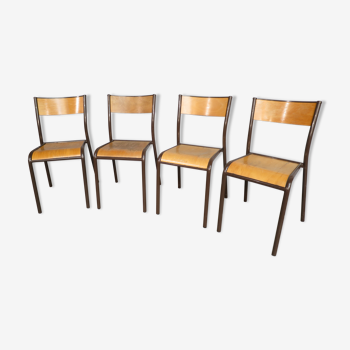 4 vintage Mullca school chairs