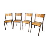 4 chaises d'école Mullca vintage