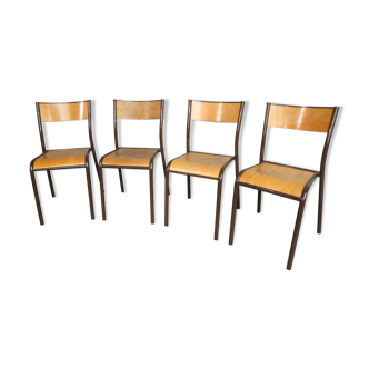 4 vintage Mullca school chairs