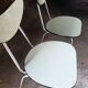 2  chaises en formica vert d'eau, 1970