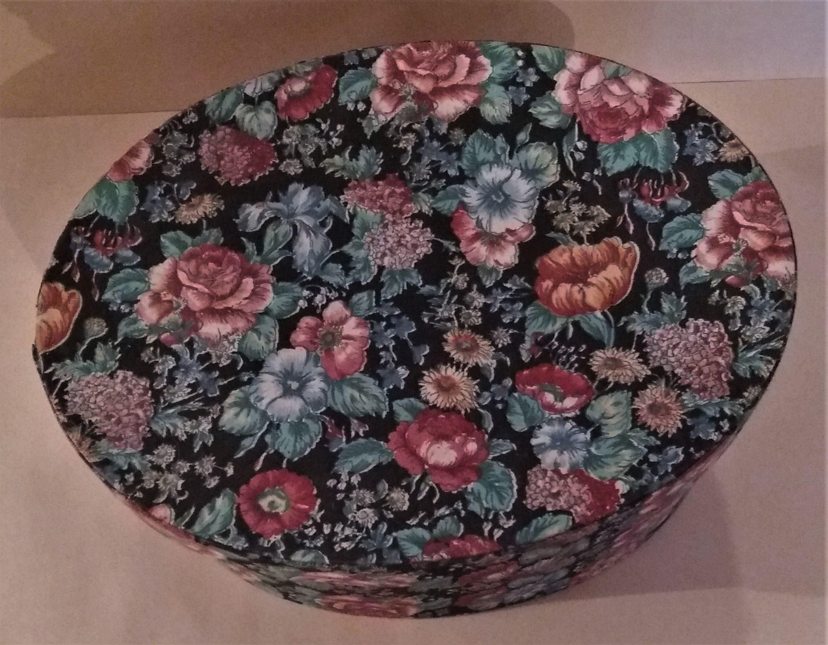 Vintage sewing box flower fabric