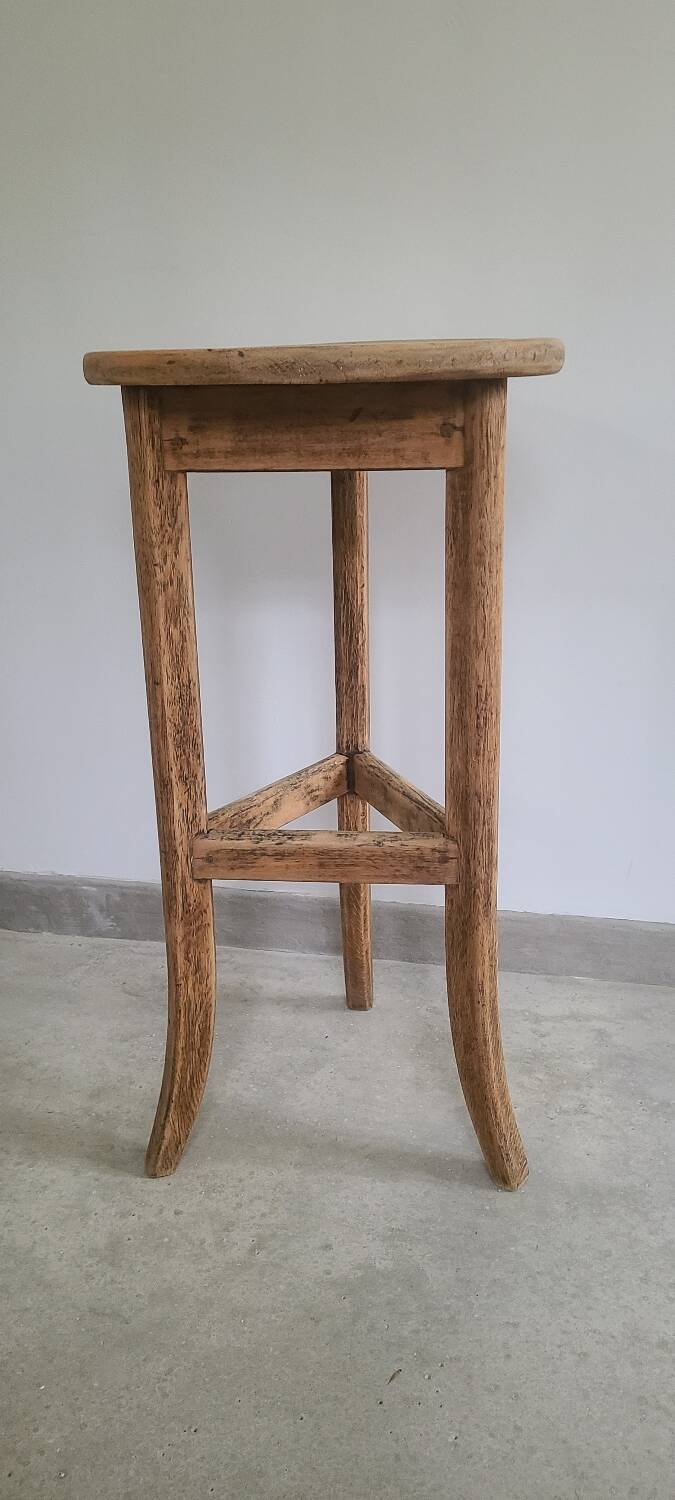 Old solid oak plant stand