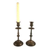 Pair of decorated candlesticks