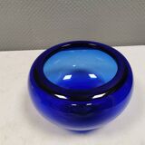 Blue PROVENCE bowl designed by Per Lütken for Holmegaard Glassworks 1955 Denmark
